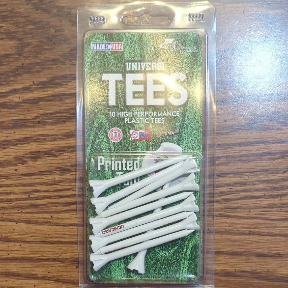 UChicago White Golf Tees